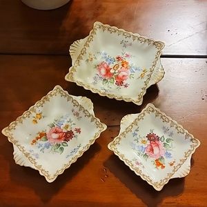 Staffordshire England's Bouquet decorative dishes.